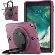 NIKCORP Oklopna torbica za iPad 9.7" s rotirajućim postoljem 360° troslojna zaštita ergonomska ručka, ljubičasta